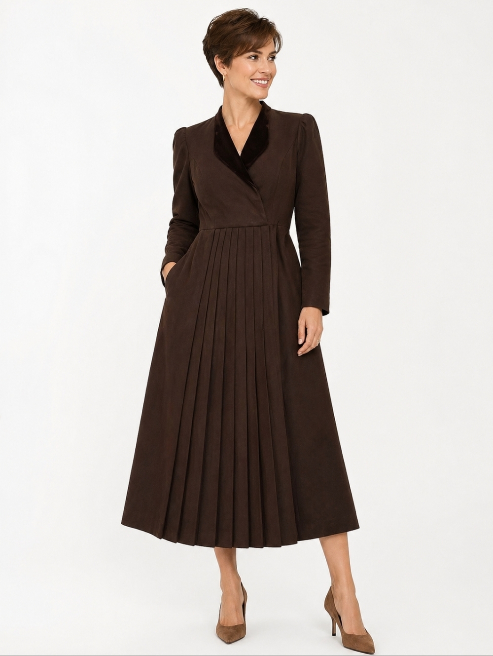 VTG David Warren Saks Fifth Avenue Suede Dress